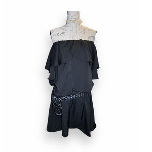 cold shoulder ruffle sheath dress -Xl